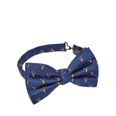 Navy deer bow tie